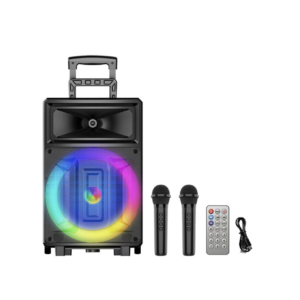 CAIXA DE SOM PORTATIL  BLUETOOTH  COM LED 2 MICROFONE  ZQS12131