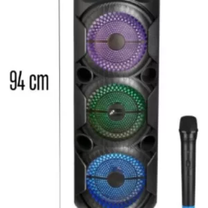 CAIXA DE SOM BLUETOOTH LED RGB ACOMPANHA MICROFONE XC-SPK-12